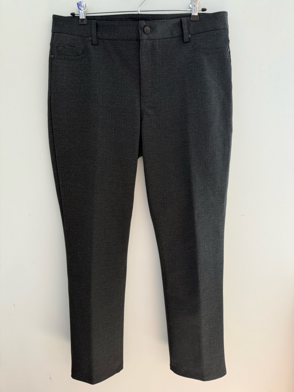 DKNY Jeans Charcoal Gray Work Pants Women Large Straight Leg Career Office